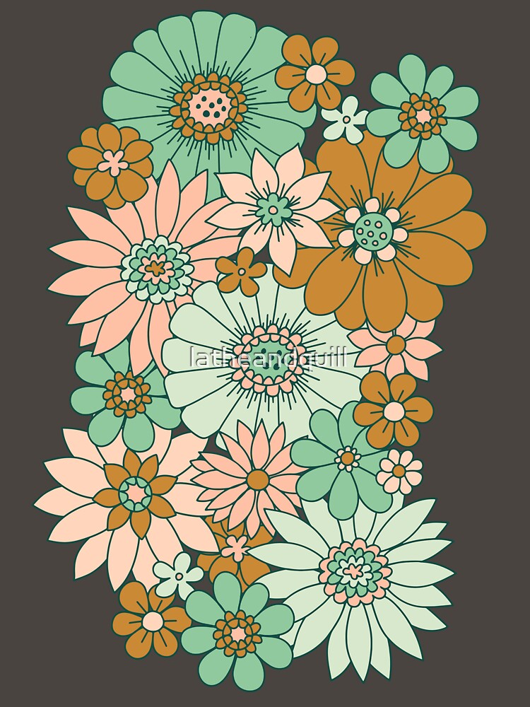 Retro Daisies in Blush + Jade by latheandquill T-Shirts, Hoodie, Sweatshirt | BlankRebels.com (Image 3)
