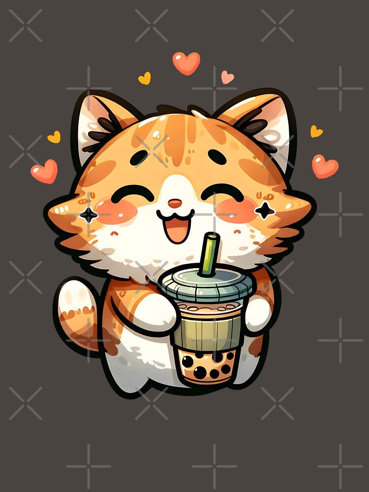 Cute Cat And Boba Tea by DominDesigns T-Shirts, Hoodie, Sweatshirt | BlankRebels.com (Image 3)
