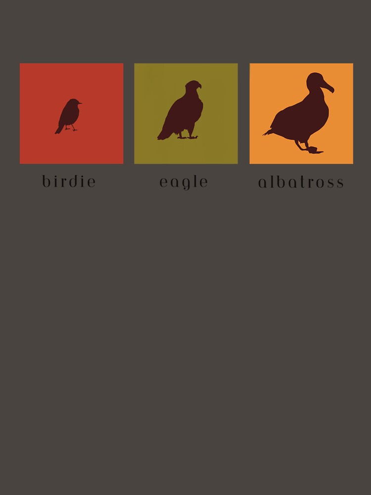 Golf Birdie Eagle Albatross (Black Text, Fall Colors) by kkhanart