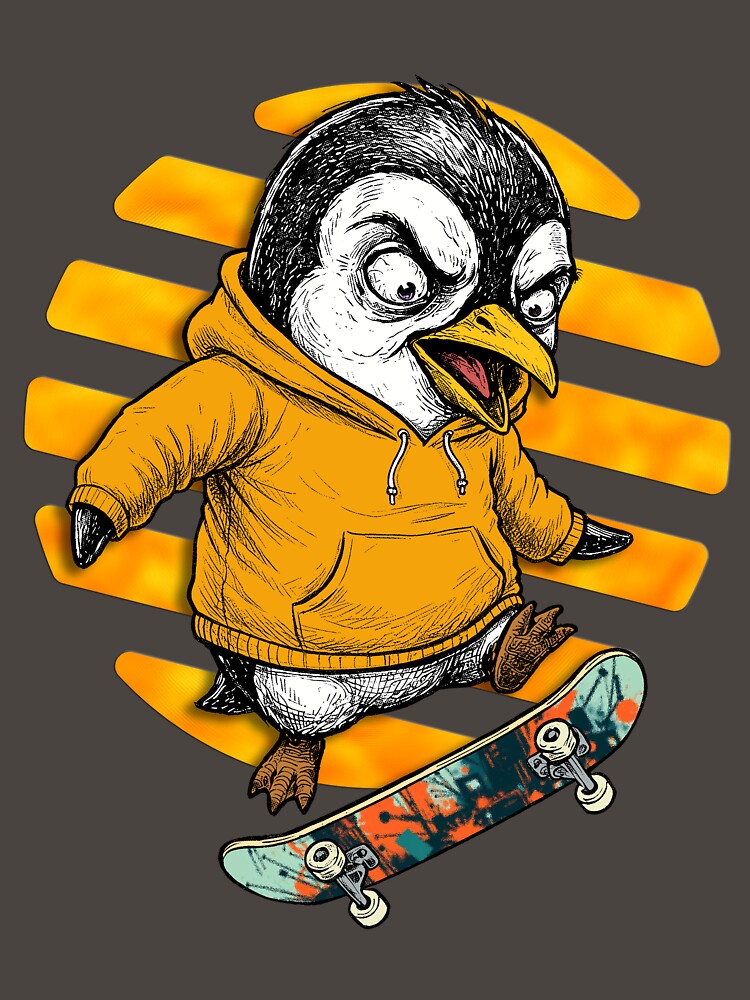 Penguin on a skateboard by krabbaraban T-Shirts, Hoodie, Sweatshirt | BlankRebels.com (Image 3)