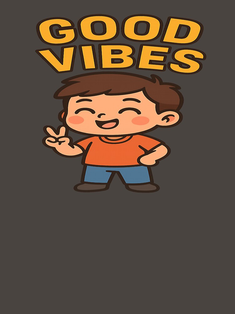 Cute Motivational Cartoon Character T-Shirt – Chill Vibes Positive Quote Hoodie Design – Aesthetic Kawaii... (Image 3)