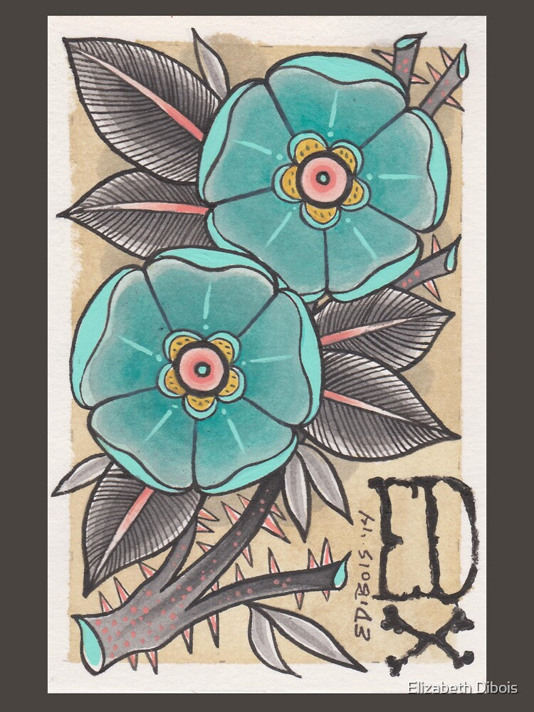 Blue Flower by Elizabeth Dibois T-Shirts, Hoodie, Sweatshirt | BlankRebels.com (Image 3)