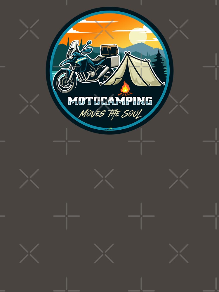Motocamping Motorcycle Camping Sticker T-Shirt 01 by OuterShellUK