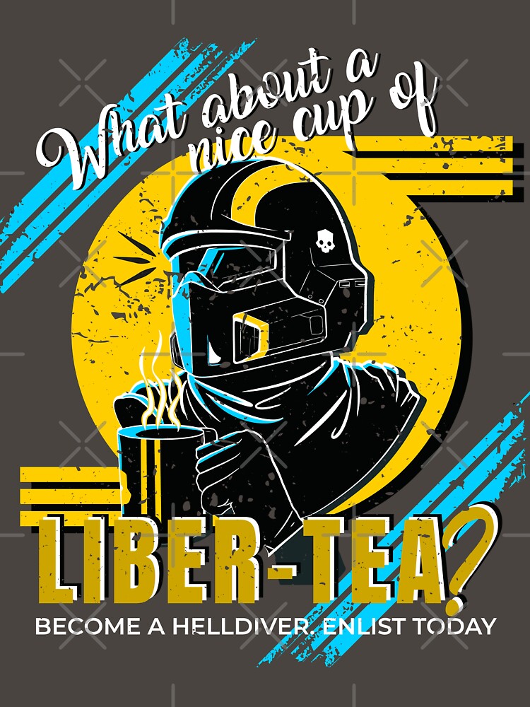 A Cup of Liber-tea - Helldivers 2 by The Malva Glyphs T-Shirts, Hoodie, Sweatshirt | BlankRebels.com (Image 3)