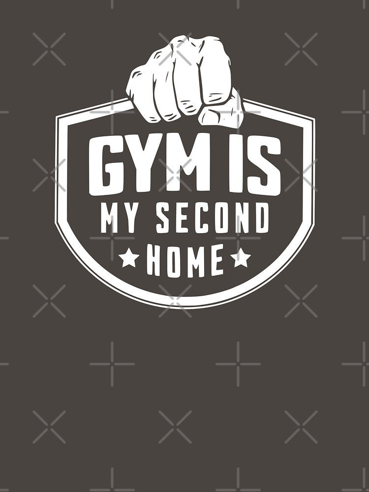Gym is My Second Home - White | Fitness Gym Rat Lover Goer by PawaPotto T-Shirts, Hoodie, Sweatshirt (Image 3)