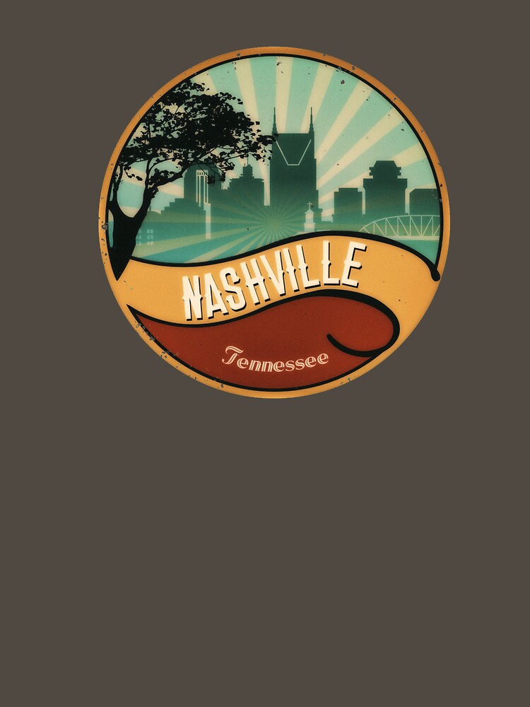 Nashville City Skyline Tennessee Retro Vintage Design by IvonDesign T-Shirts, Hoodie, Sweatshirt | BlankRebels.com (Image 3)