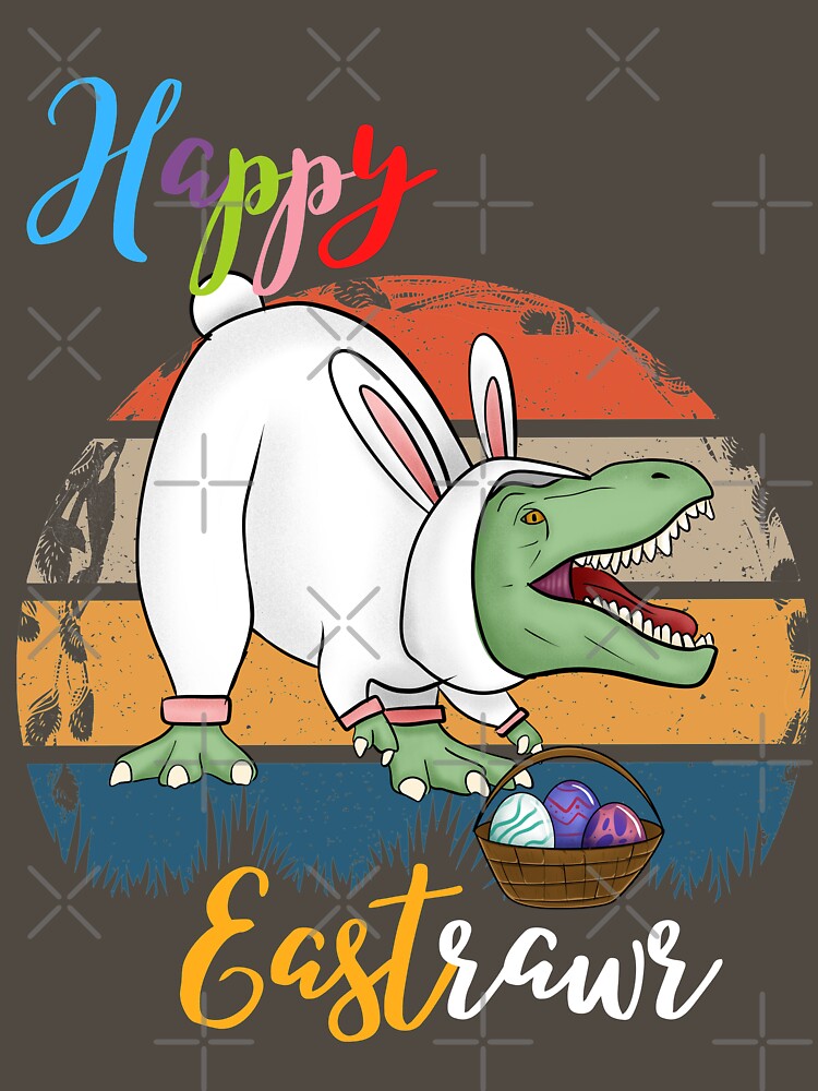 Happy Eastrawar Funny T-Rex In Bunny Costume by GulQari T-Shirts, Hoodie, Sweatshirt | BlankRebels.com (Image 3)