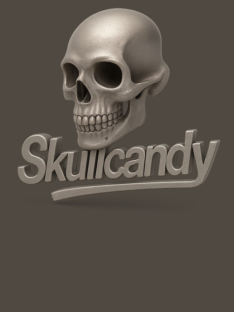 3D Metallic Skull Logo – Futuristic Urban Skullcandy-Inspired Design by GAJANAYAKA T-Shirts, Hoodie, Sweatshirt (Image 3)