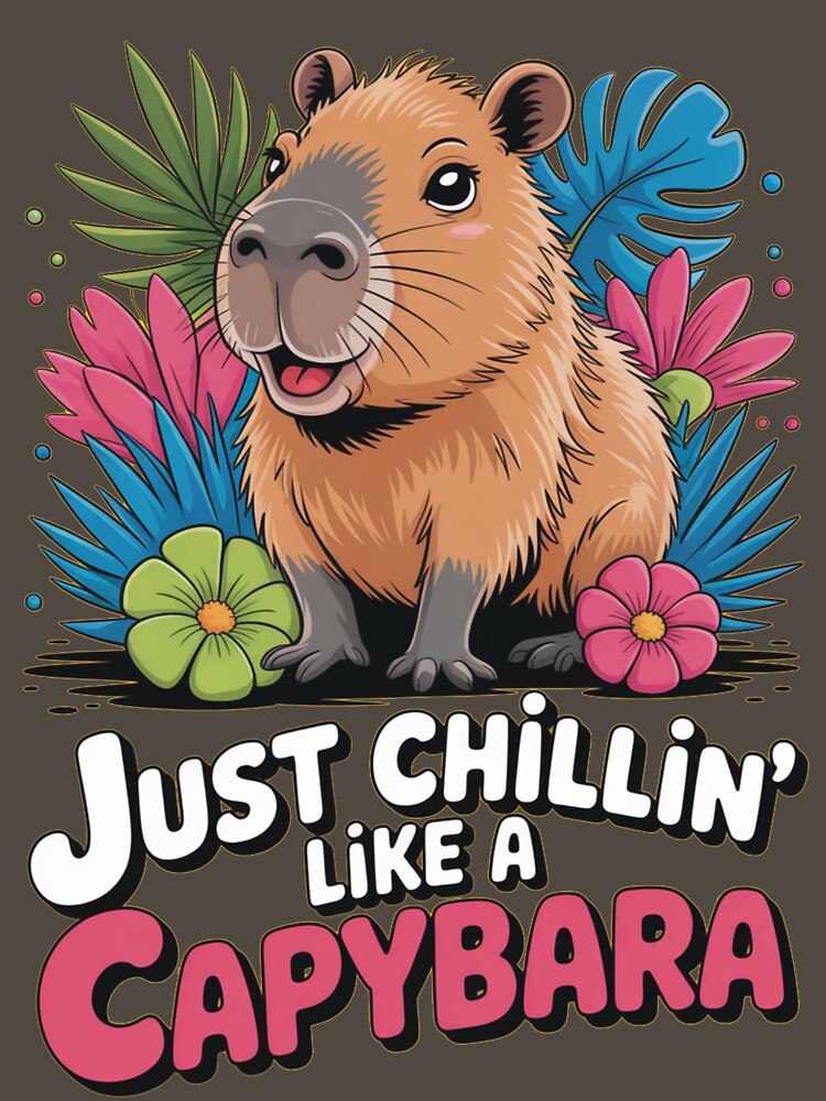 Just Chilling Like a Capybara – Cute Garden Vibes Art by DreamOnShirts T-Shirts, Hoodie, Sweatshirt (Image 3)