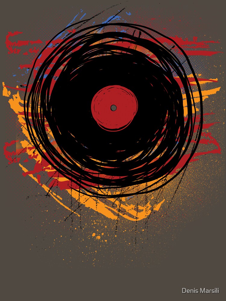 Vinyl Record Retro Grunge with Paint and Scratches - Music DJ! by Denis Marsili T-Shirts, Hoodie, Sweatshirt (Image 3)