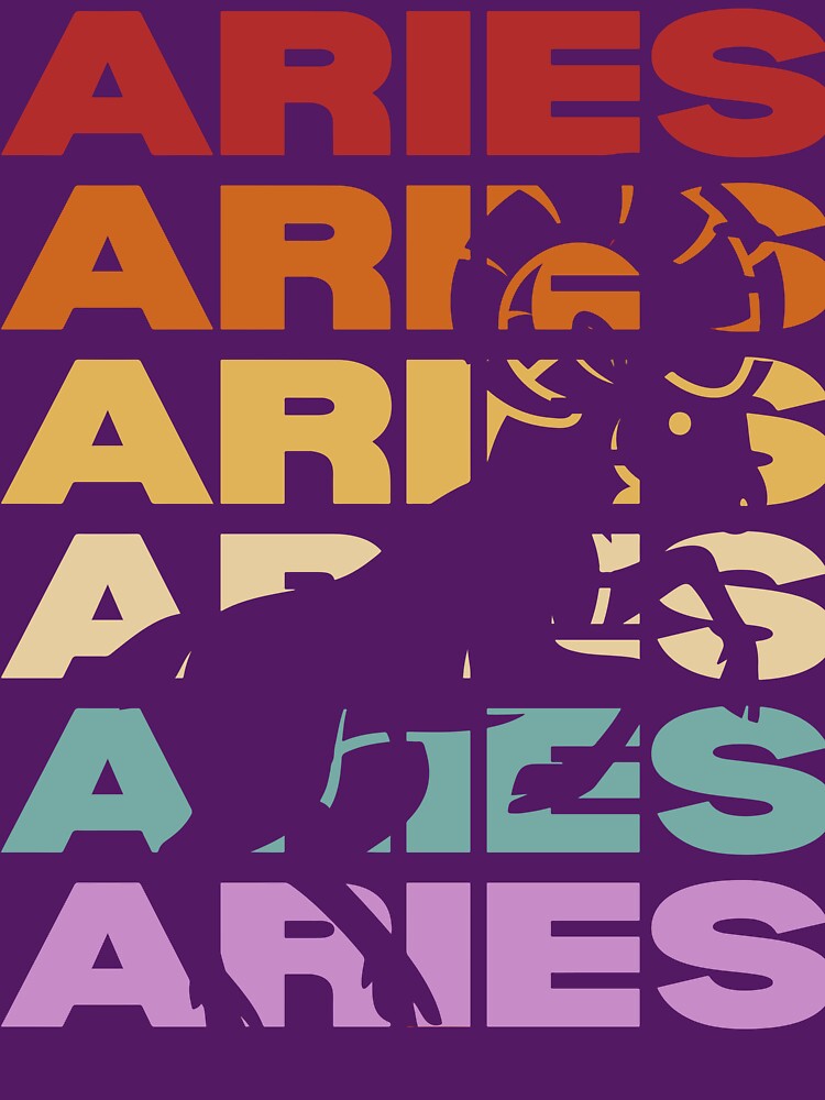 Aries Zodiac Sign - Retro Text by TuncGK T-Shirts, Hoodie, Sweatshirt | BlankRebels.com (Image 3)