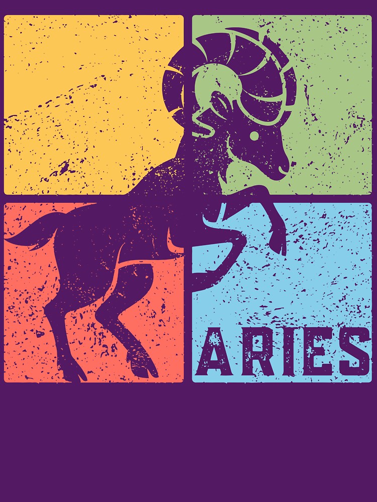 Aries Zodiac Sign Pastel Retro Pop Art Geometric T-Shirts, Hoodie, Sweatshirt