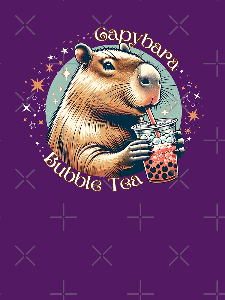 Capybara Bubble Tea – Cute Retro Animal Illustration T-Shirts, Hoodie, Sweatshirt