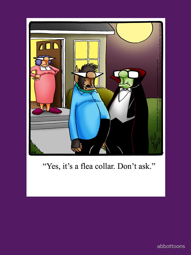 Funny Spectickles Halloween Werewolf Flea Collar Humor by abbottoons T-Shirts, Hoodie, Sweatshirt | BlankRebels.com (Image 3)