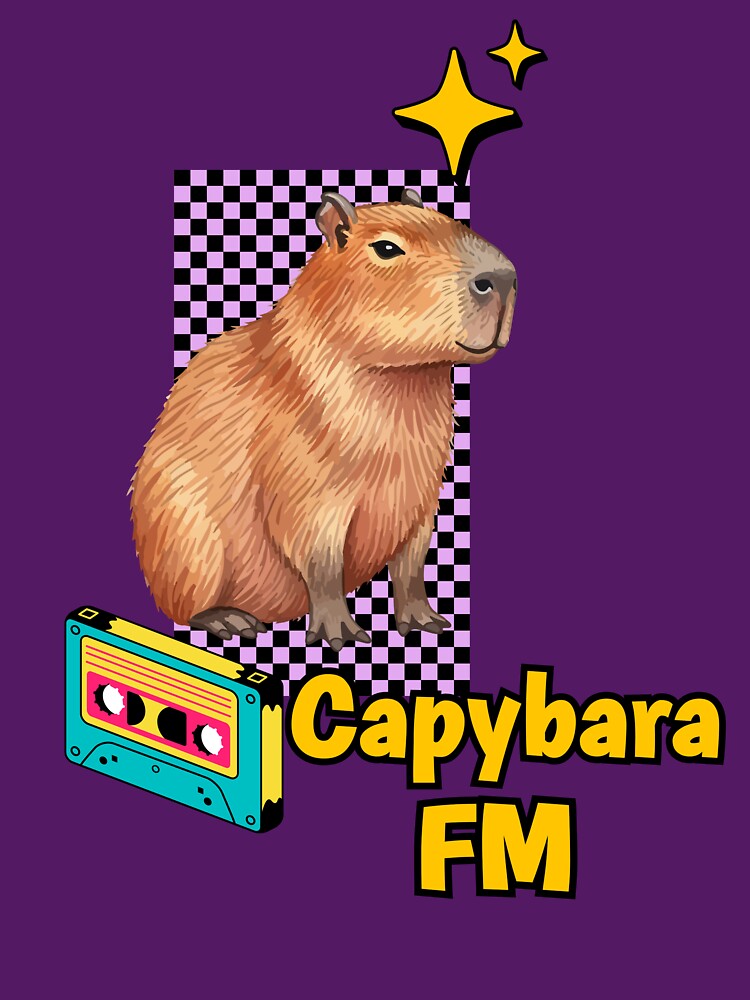 Capybara FM – Retro Cute Capybara with Cassette & 90s Vibes by MarcelooArt T-Shirts, Hoodie, Sweatshirt (Image 3)