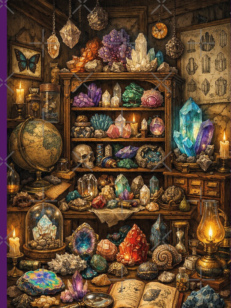 Magic Crystal Chamber: Mysterious Gemstones and Curiosities by Mauswohn T-Shirts, Hoodie, Sweatshirt (Image 3)
