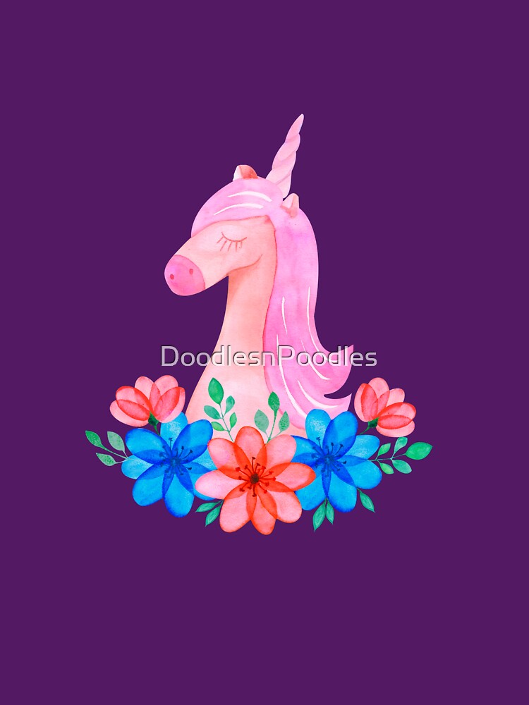 Unicorn and flowers by DoodlesnPoodles T-Shirts, Hoodie, Sweatshirt | BlankRebels.com (Image 3)