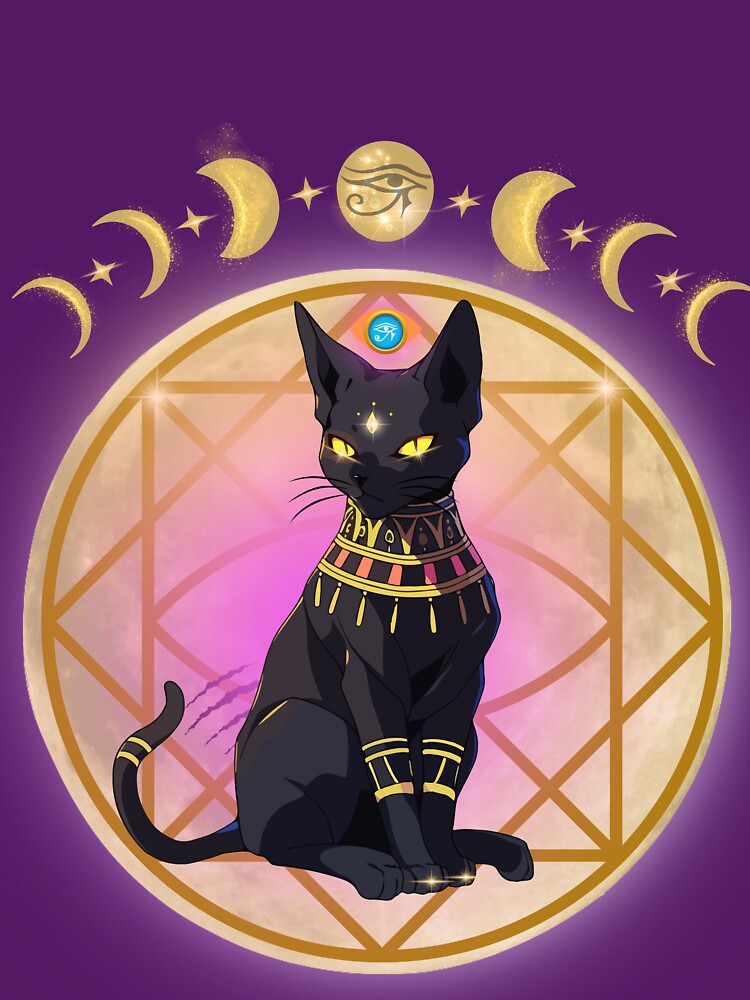 Mystic Sphynx Cat with Third Eye – Spiritual Black Cat Illustration by ExoticByJoanna T-Shirts, Hoodie, Sweatshirt (Image 3)