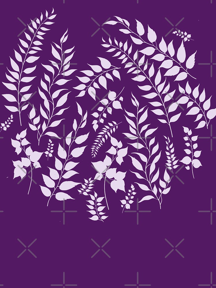 Greenery Botanical Print Lavender and White by SilverPegasus T-Shirts, Hoodie, Sweatshirt | BlankRebels.com (Image 3)