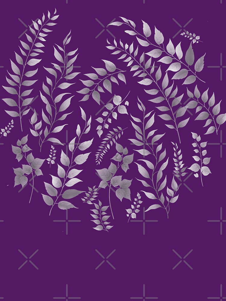 Greenery Botanical Print Lavender Purple by SilverPegasus T-Shirts, Hoodie, Sweatshirt | BlankRebels.com (Image 3)