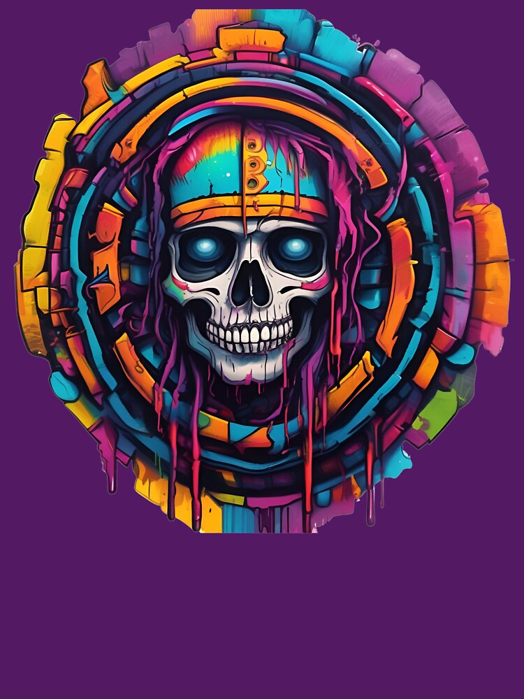Neon Skull Graffiti by UNK-Fatigues T-Shirts, Hoodie, Sweatshirt | BlankRebels.com (Image 3)