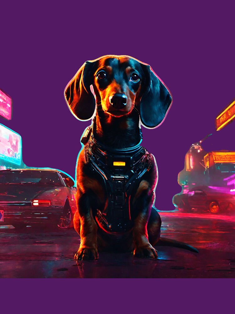 Cyberpunk daschund by Desordian