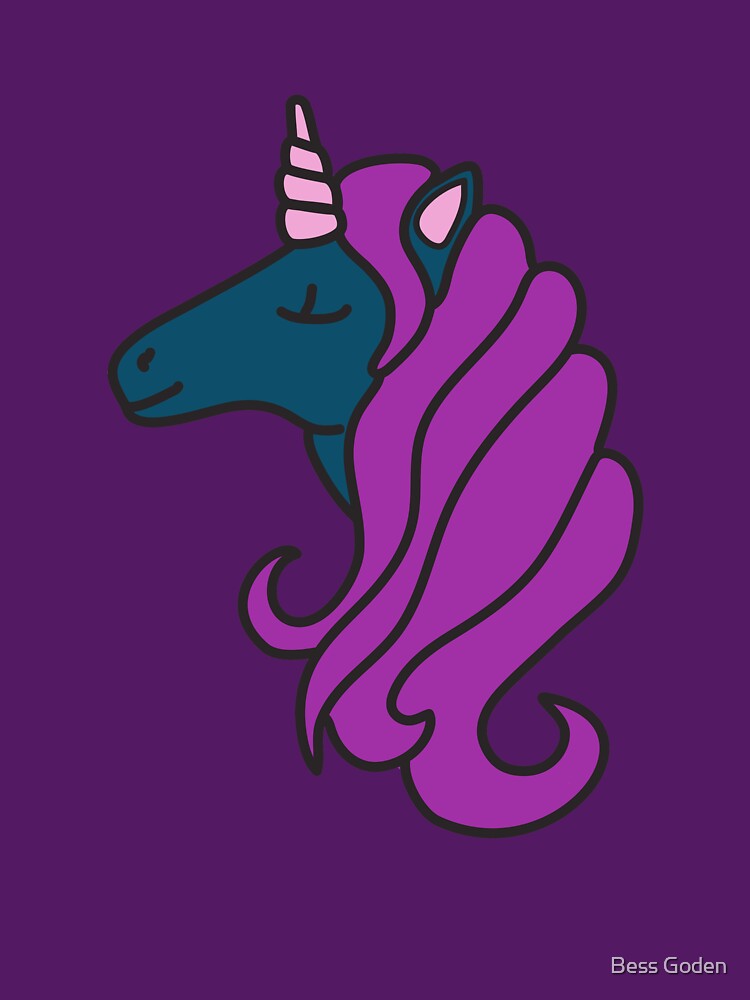 Midnight Dark Unicorn - Navy Blue and Purple - Cute Kawaii by SteamParliament T-Shirts, Hoodie, Sweatshirt (Image 3)
