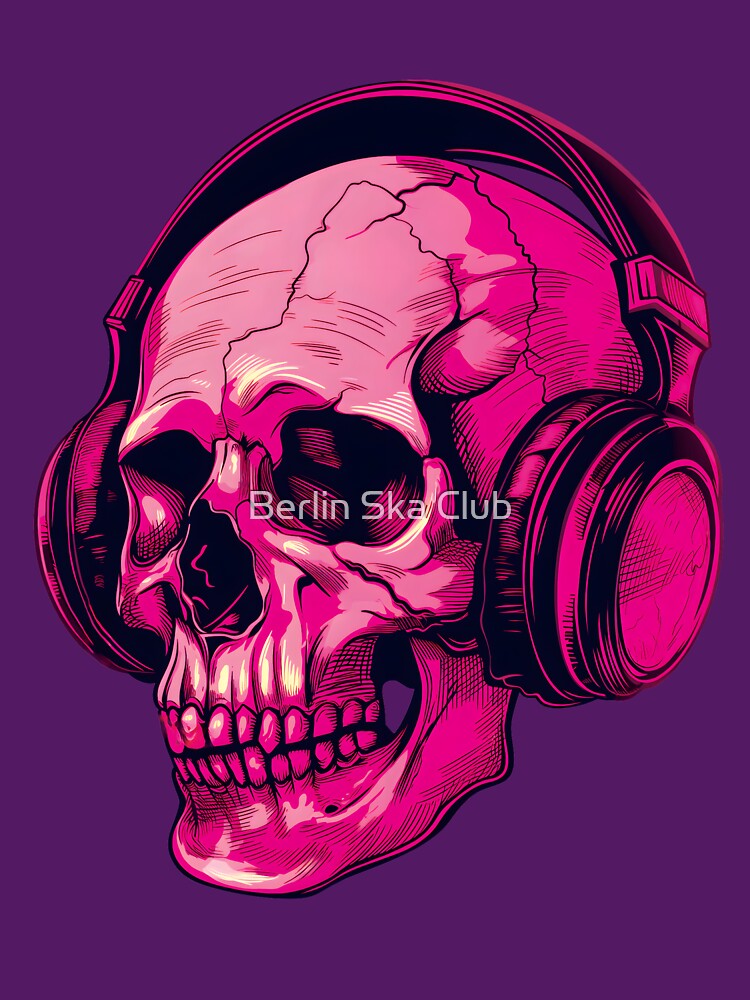Skull with headphones by Berlin Ska Club T-Shirts, Hoodie, Sweatshirt | BlankRebels.com (Image 3)