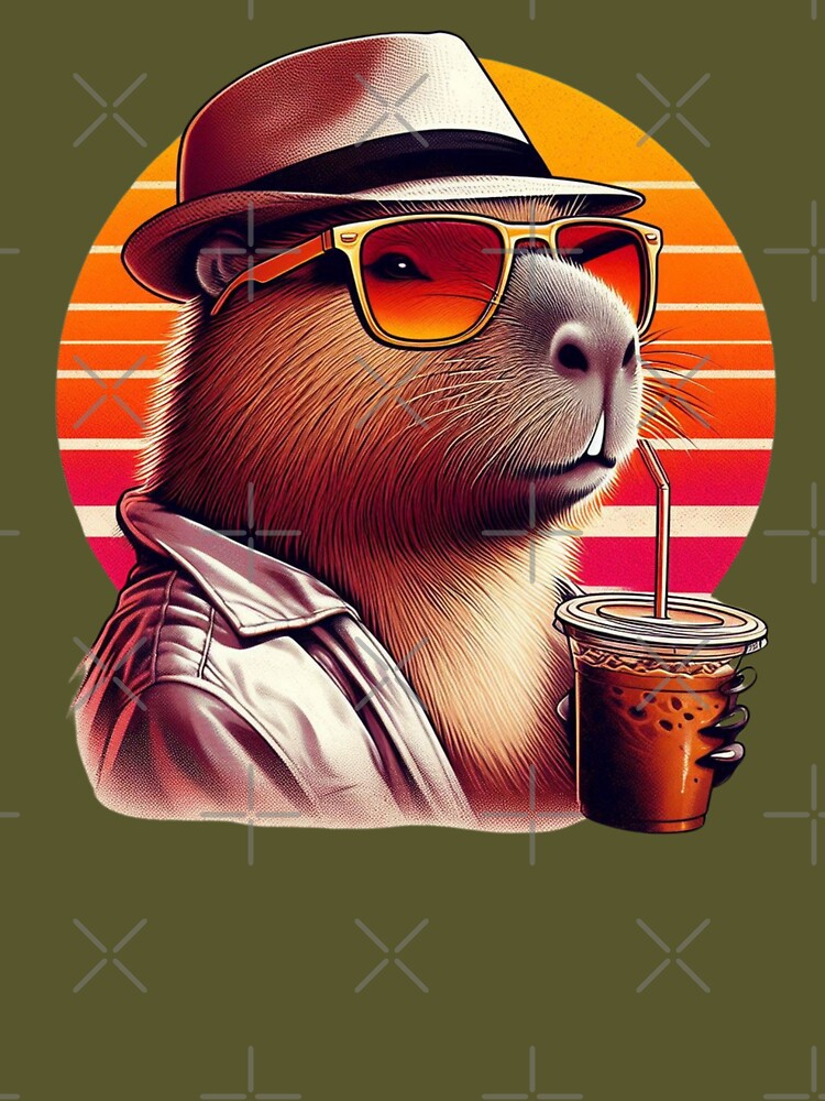 Retro 80s Capybara by roni-and-rye T-Shirts, Hoodie, Sweatshirt | BlankRebels.com (Image 3)