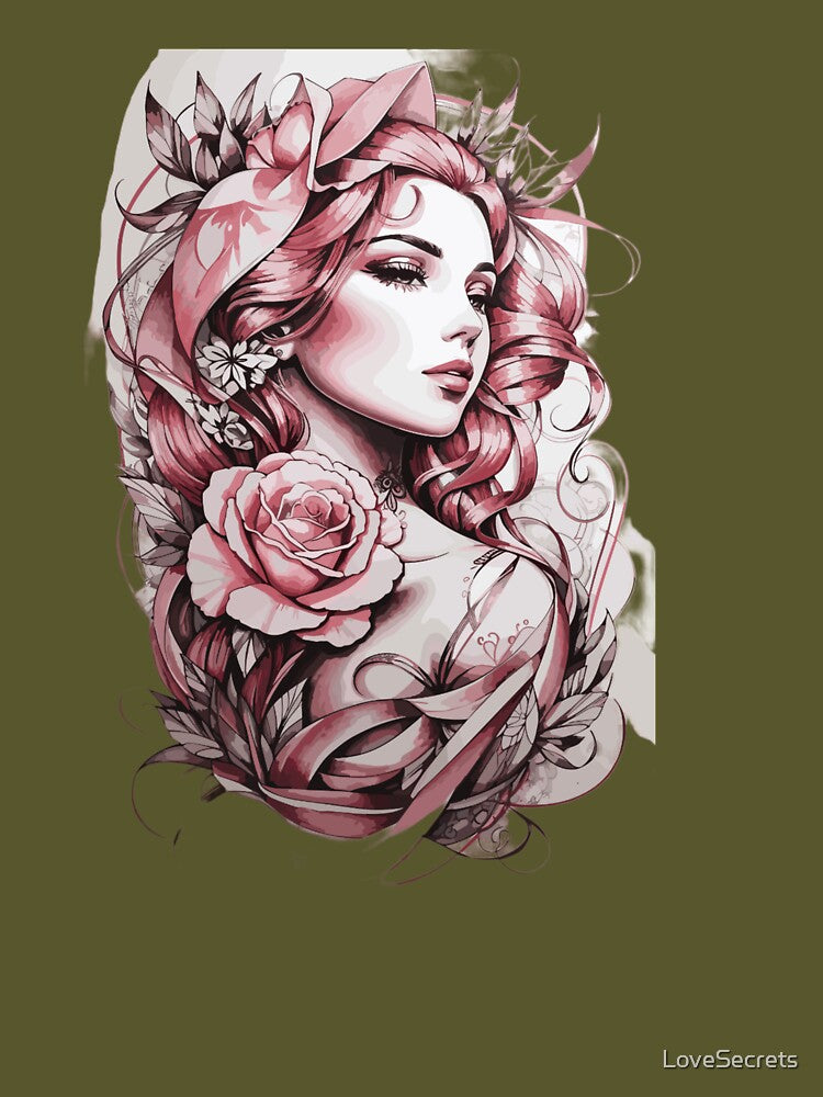 "Ethereal Elegance: Vectorized Sketch Tattoo" by LoveSecrets T-Shirts, Hoodie, Sweatshirt | BlankRebels.com (Image 3)