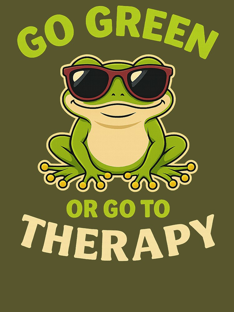 Go Green or Go to Therapy – Funny Frog Nature Therapy Eco Design by s.waniel1