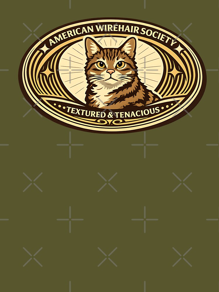 American Wirehair Vintage Cat Emblem by postmarkpaw T-Shirts, Hoodie, Sweatshirt | BlankRebels.com (Image 3)