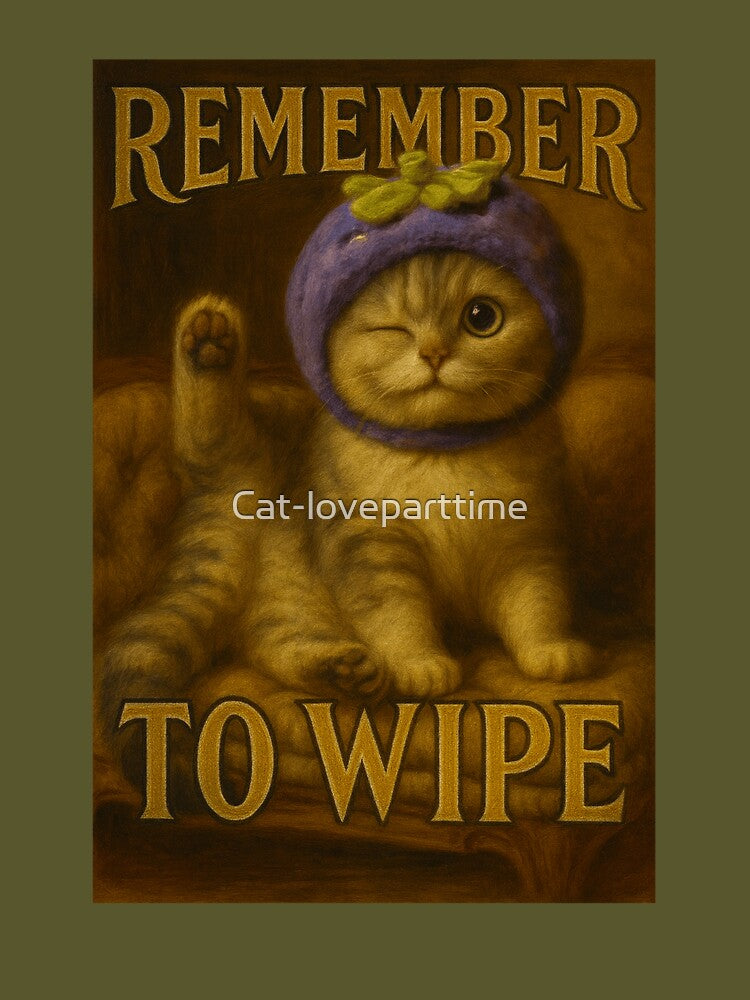 Funny Vintage Cat: Remember To Wipe by Cat-loveparttime T-Shirts, Hoodie, Sweatshirt | BlankRebels.com (Image 3)