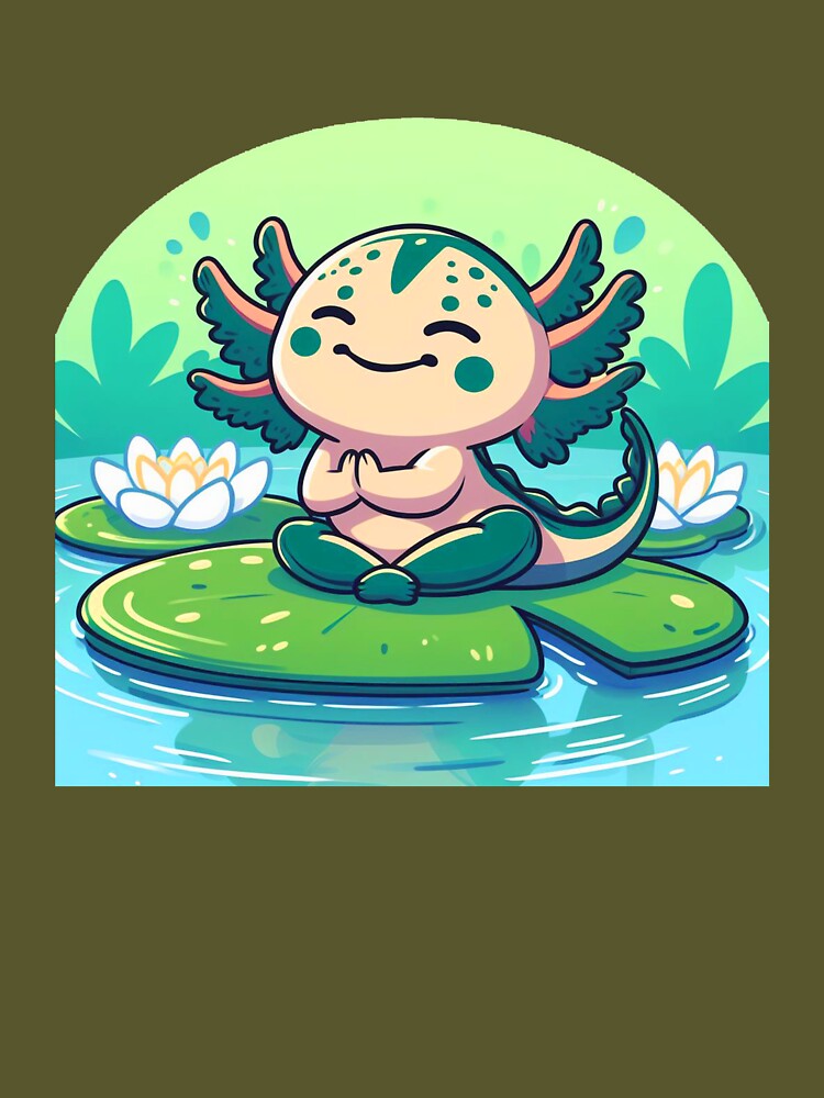 Cute little Axolotl meditating on the lake by Mr Pyuku T-Shirts, Hoodie, Sweatshirt | BlankRebels.com (Image 3)