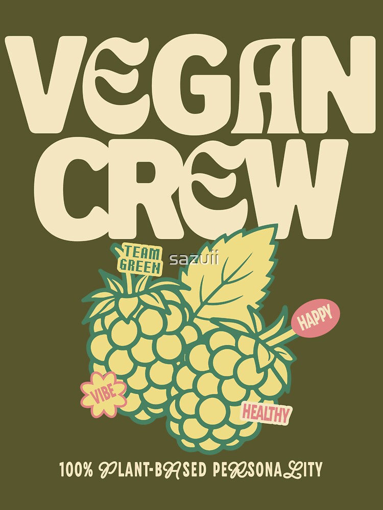 Vegan Crew Plant-Based Lifestyle Illustration by sazuii T-Shirts, Hoodie, Sweatshirt | BlankRebels.com (Image 3)