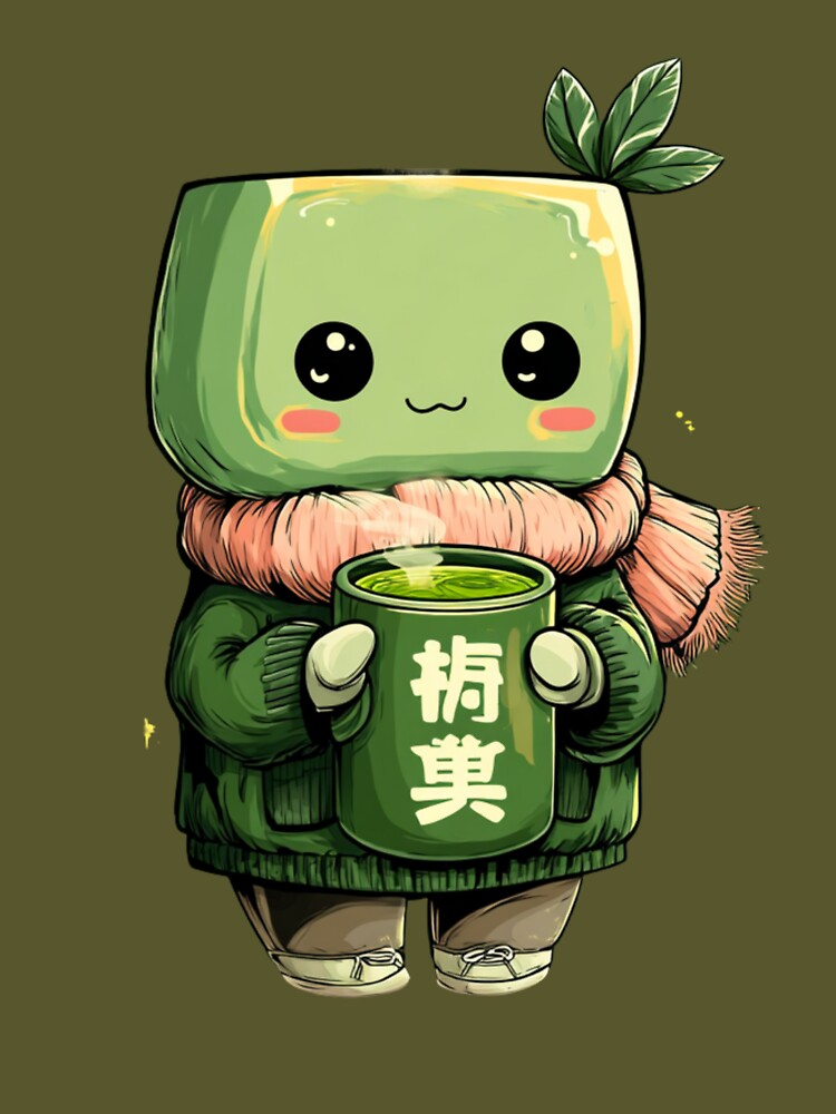 Cute Matcha Green Tea Character – Kawaii Tea Lover Illustration by Inkora-Art T-Shirts, Hoodie, Sweatshirt (Image 3)
