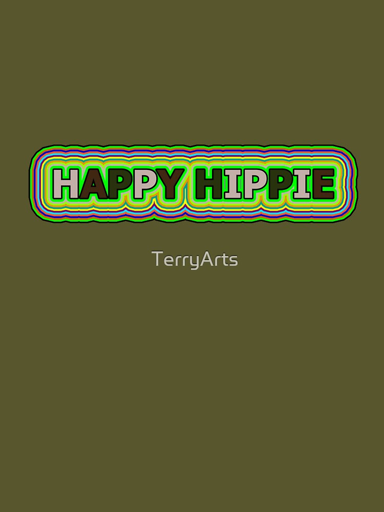 Happy Hippie Words Hippie Vibes Retro Lines 3 of 4 by Beachy T-Shirts, Hoodie, Sweatshirt | BlankRebels.com (Image 3)