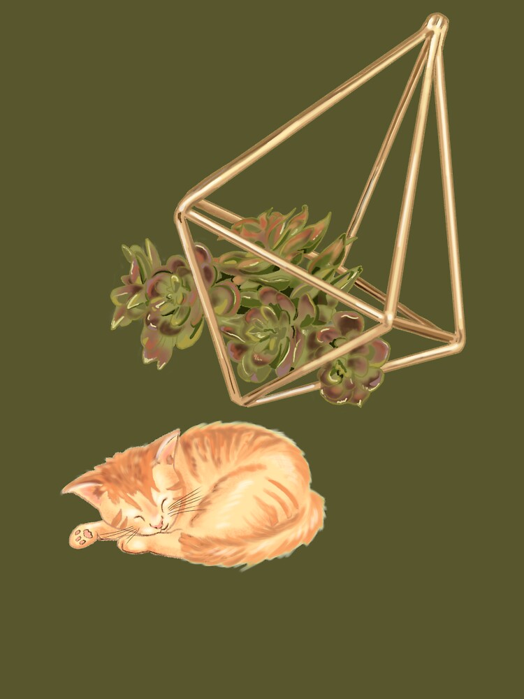 Geometric Planter Succulents and Cat White by rachelleybell T-Shirts, Hoodie, Sweatshirt | BlankRebels.com (Image 3)
