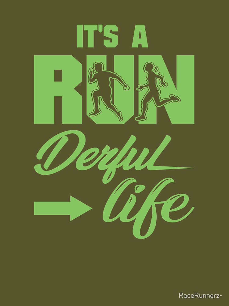 It's A Run Derful Life - Running Quotes - Green, Black, White - Marathoner Gift, Runner's Gift, Running Gift by... (Image 3)