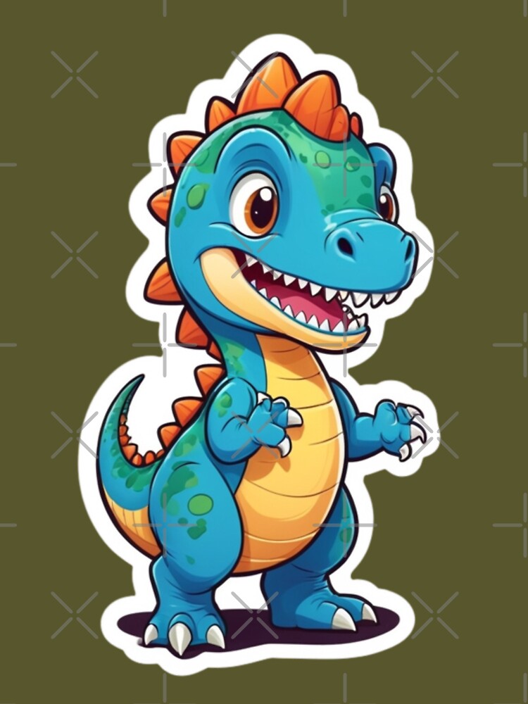 cute blue dinosaur sticker by KIDS-PRINTS T-Shirts, Hoodie, Sweatshirt | BlankRebels.com (Image 3)