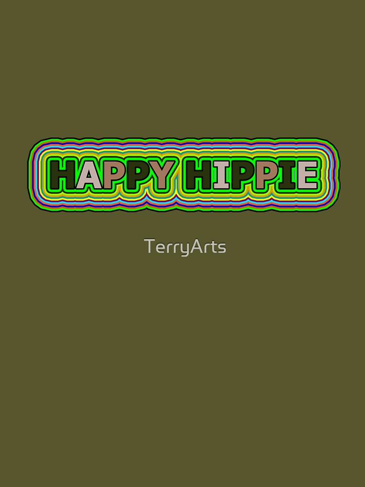 Happy Hippie Words Hippie Vibes Retro Lines 4 of 4 by Beachy T-Shirts, Hoodie, Sweatshirt | BlankRebels.com (Image 3)