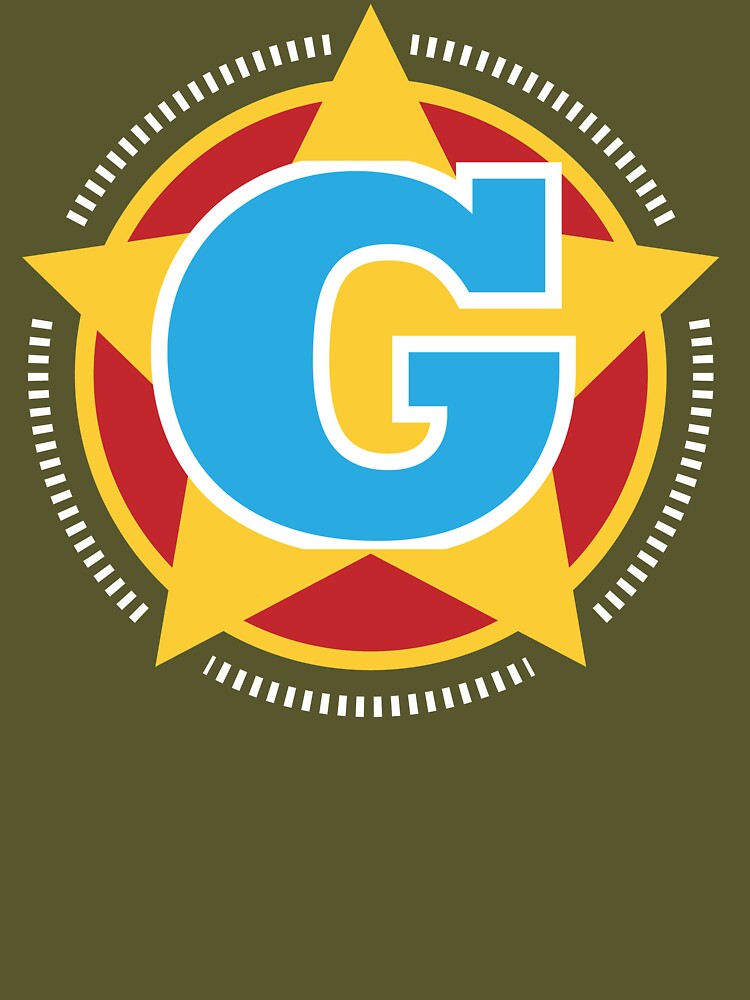 Superhero Letter G. Star and stripes by mgulin