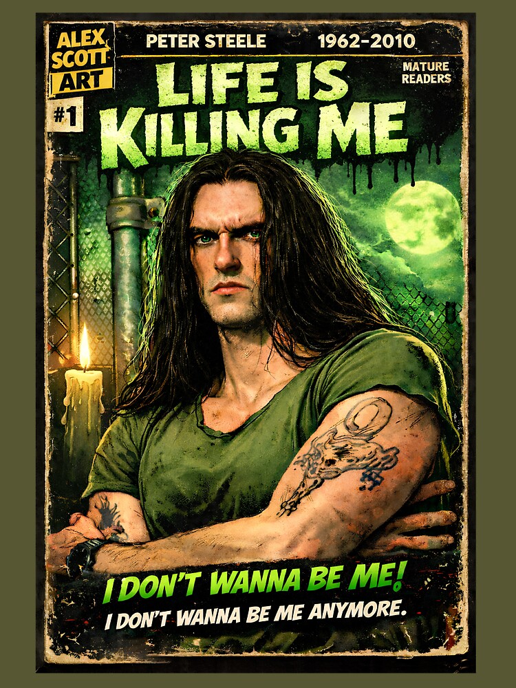 PETER STEELE LIFE IS KILLING ME COMIC COVER TYPE O NEG by Campbell0395 T-Shirts, Hoodie, Sweatshirt (Image 3)