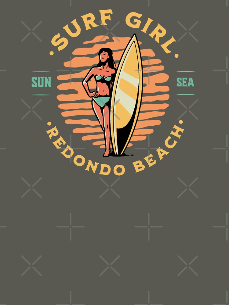 Surfer Girl Surfing Redondo Beach Surfing California by CattlettArt T-Shirts, Hoodie, Sweatshirt | BlankRebels.com (Image 3)