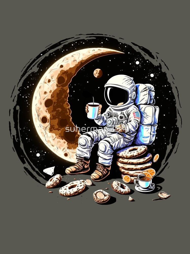 Astronaut drink on the moon by sasakodesign T-Shirts, Hoodie, Sweatshirt | BlankRebels.com (Image 3)
