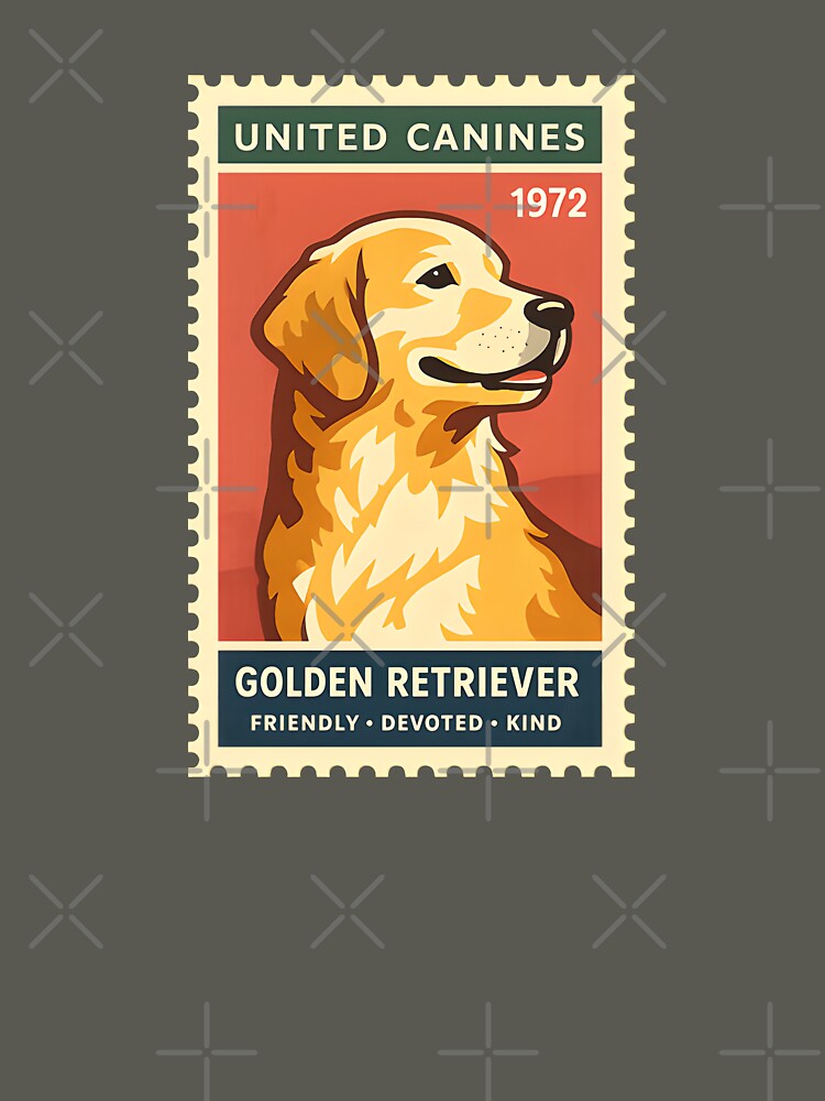 Vintage Golden Retriever Stamp Art by postmarkpaw T-Shirts, Hoodie, Sweatshirt | BlankRebels.com (Image 3)