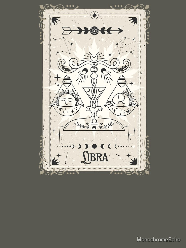 Tarot card Libra zodiac by MonochromeEcho T-Shirts, Hoodie, Sweatshirt | BlankRebels.com (Image 3)