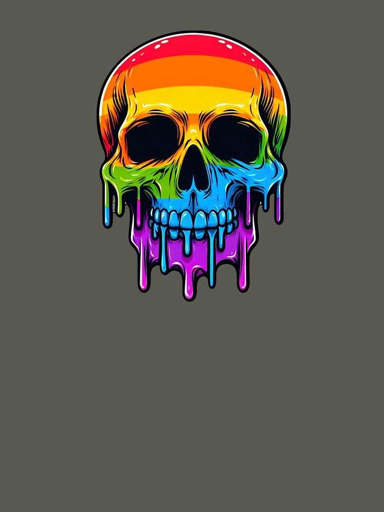 Melthing Rainbow Skull by Nostalgia Busters T-Shirts, Hoodie, Sweatshirt | BlankRebels.com (Image 3)