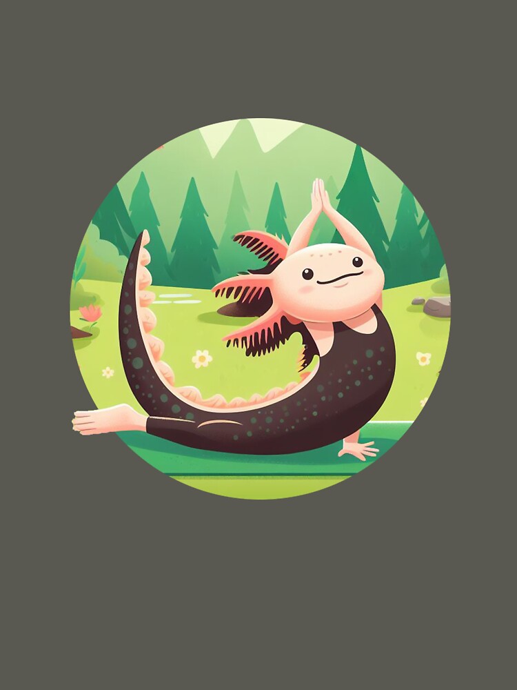 Cute Axolotl teacher doing yoga in a forest by Mr Pyuku T-Shirts, Hoodie, Sweatshirt | BlankRebels.com (Image 3)
