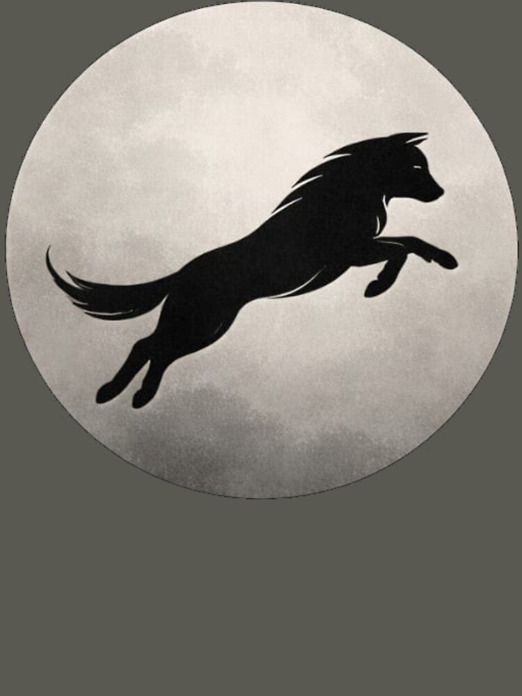 Moon Wolf Silhouette T-Shirt | Minimal Night Aesthetic Wolf Art Tee by KDesignCrafts Hoodie, Sweatshirt (Image 3)